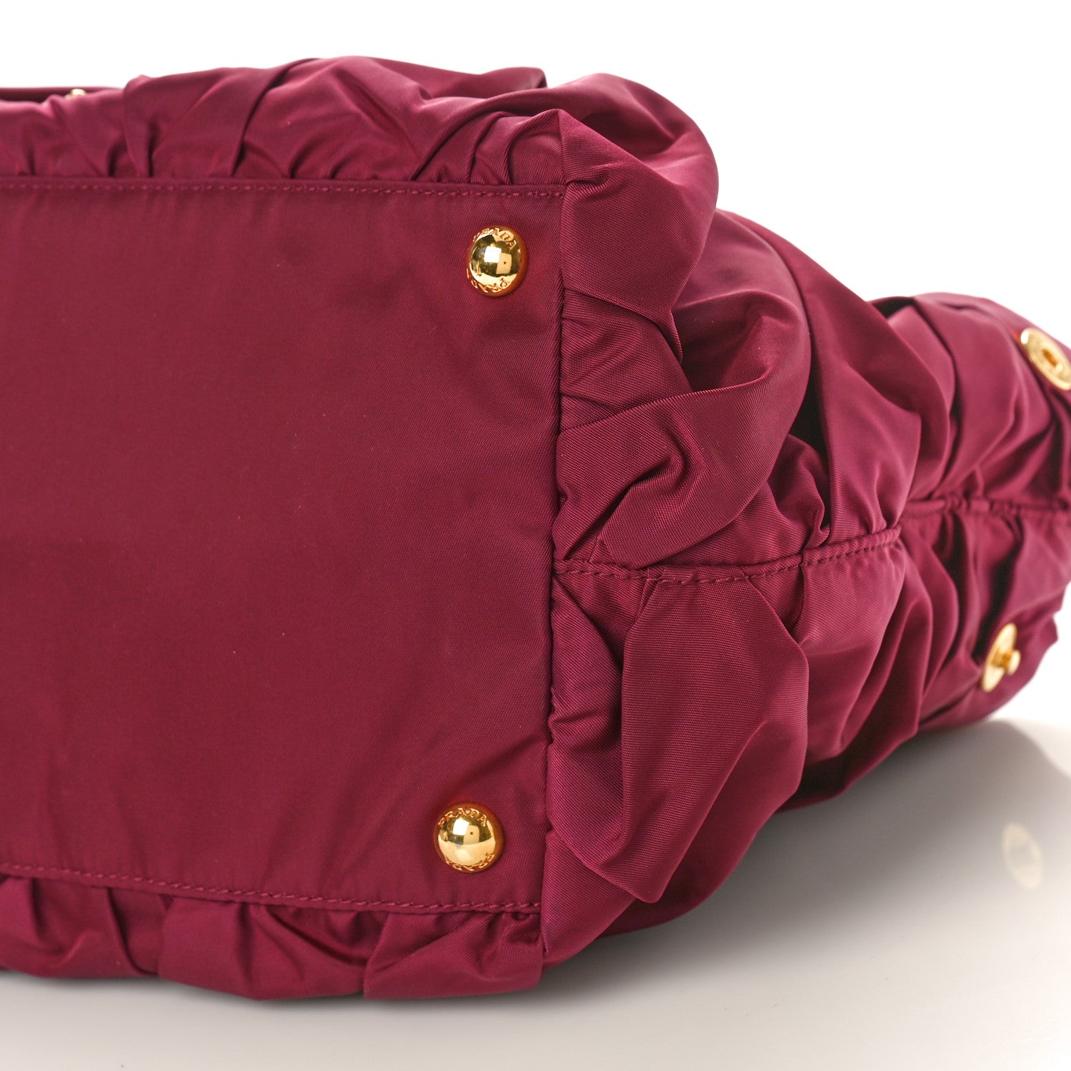 Prada Tessuto Nylon Origami Pleated Tote Barolo 9 of 9