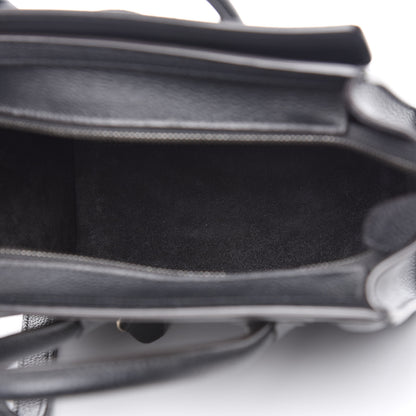 Celine Drummed Calfskin Nano Luggage Black 5 of 8