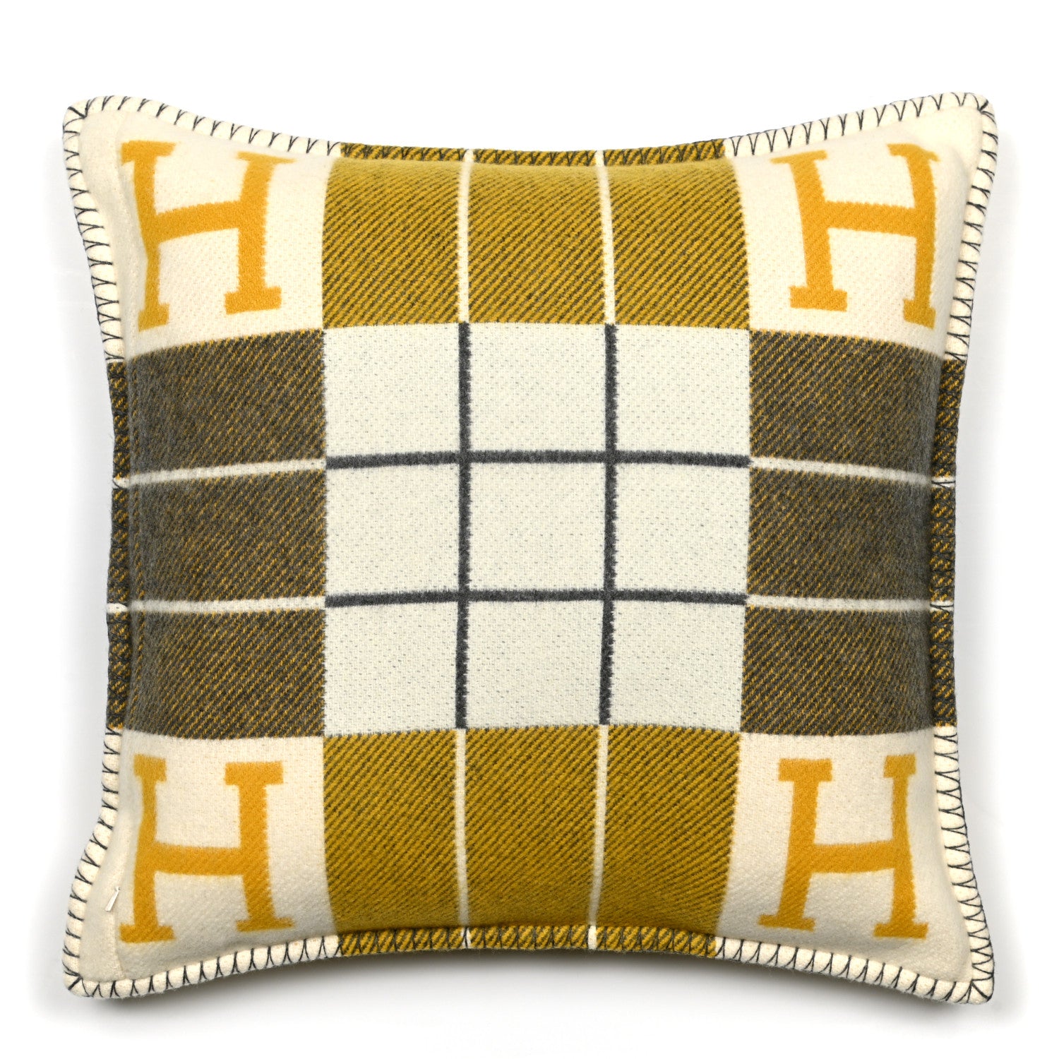 Hermes Wool Cashmere Avalon III Pillow PM Gris Soleil 2 of 3