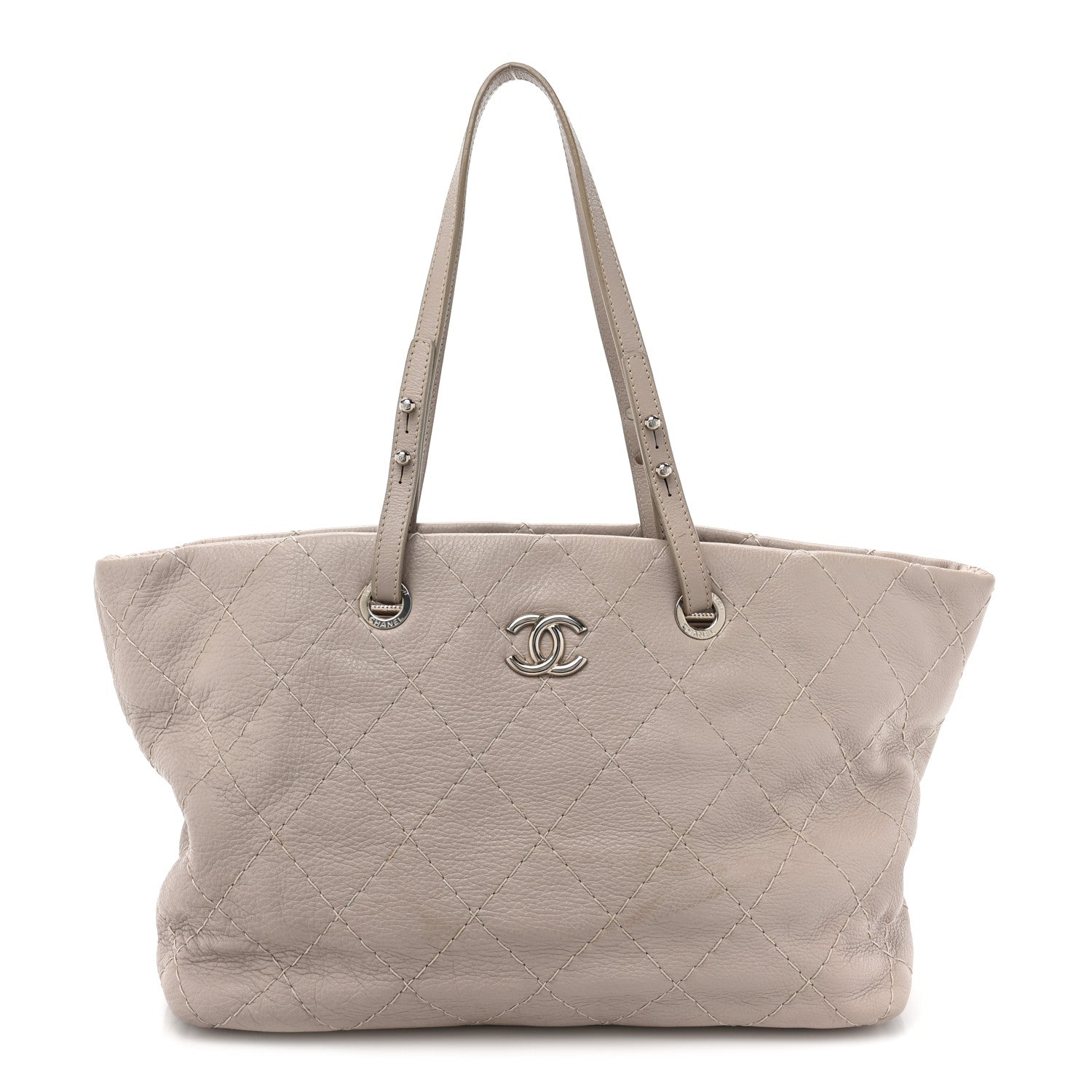 Chanel Glazed Calfskin Large On The Road Tote Beige 1 of 14