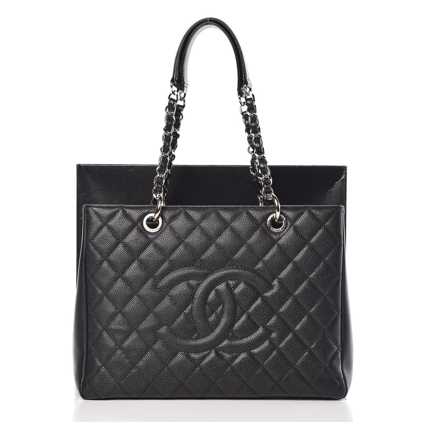 Caviar Quilted Grand Shopping Tote GST Black
