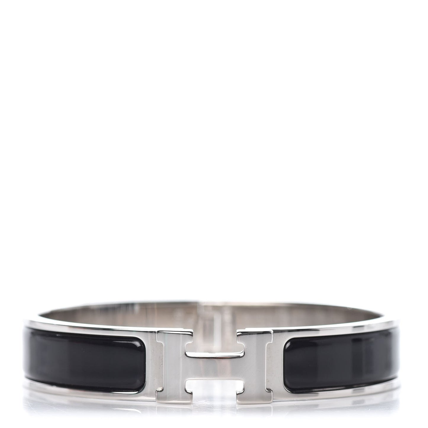 Enamel Narrow Clic Clac H Bracelet GM Black