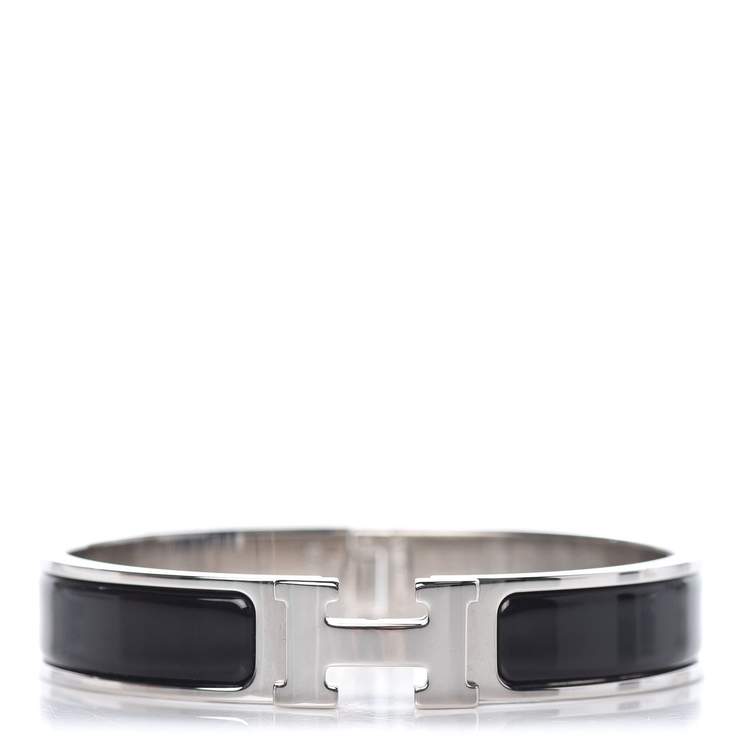 Hermes Enamel Narrow Clic Clac H Bracelet GM Black 1 of 7