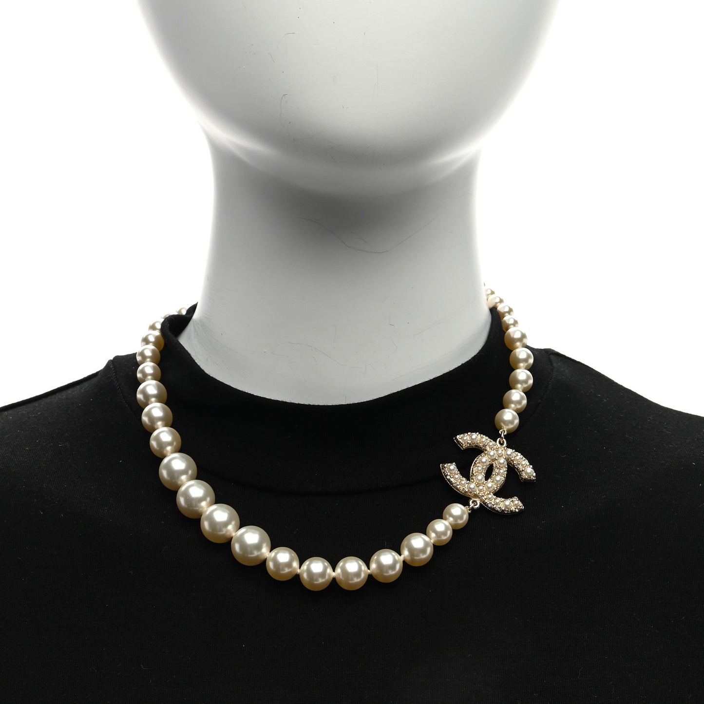Pearl CC 100th Anniversary Necklace Light Gold