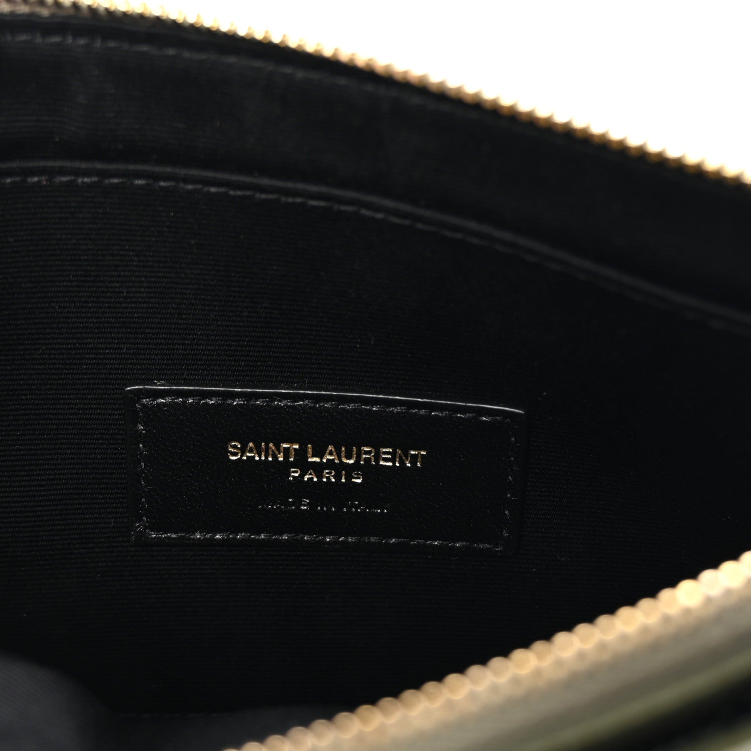 Saint Laurent Grain De Poudre Chevron Monogram Large Bill Pouch Light Sage 6 of 8