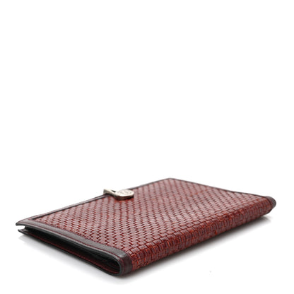Fendi Calfskin Woven Passport Cover Red 4 of 6