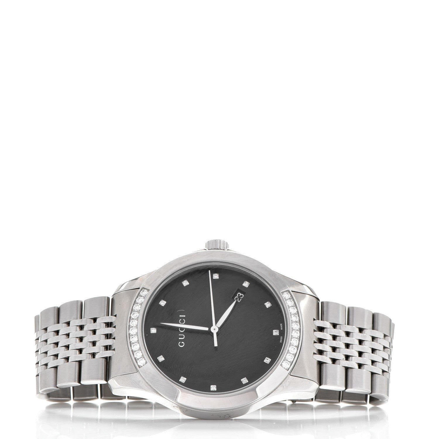 Gucci Stainless Steel Diamond 38mm G-Timeless Quartz Watch Black 3 of 7
