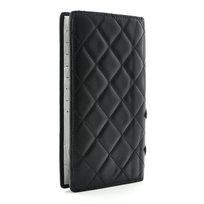 Chanel Calfskin Quilted Cambon Yen Wallet Black Silver 3 of 12