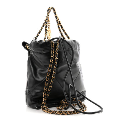Chanel Shiny Calfskin Quilted Mini Chanel 22 Black 2 of 10