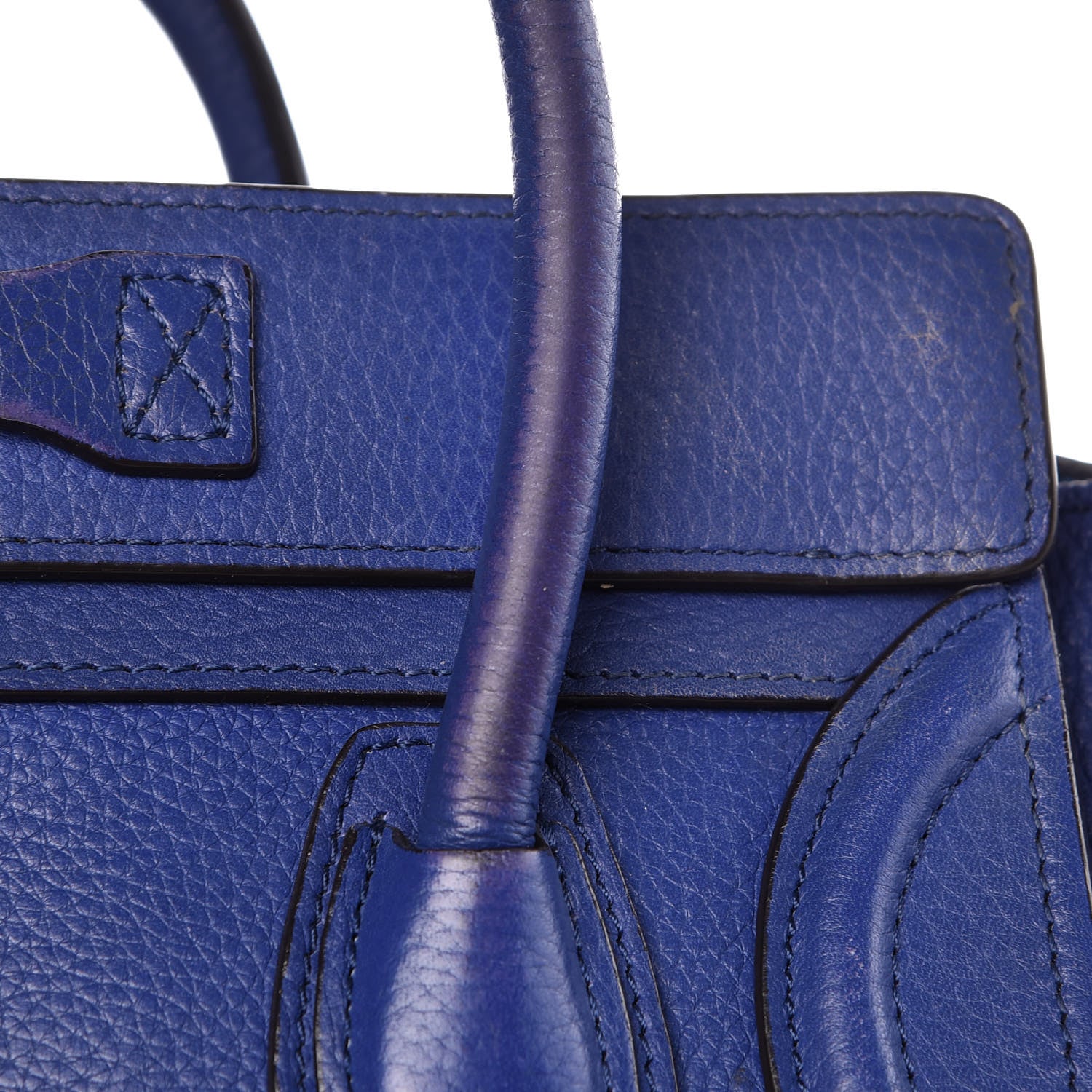 Celine Drummed Calfskin Nano Luggage Indigo 22 of 26