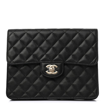 Chanel Caviar Quilted Square Flap Clutch Black 1 of 7