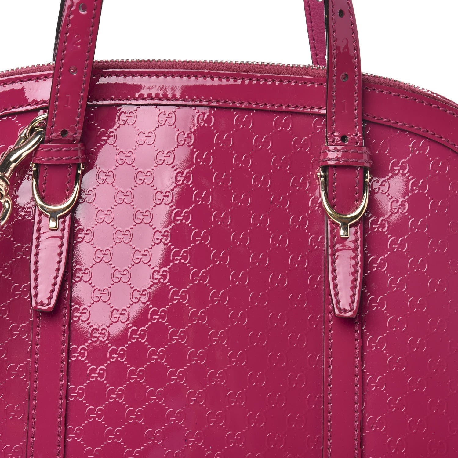 Gucci Patent Microguccissima Small Nice Top Handle Dome Bag Bright Bouganville 10 of 10