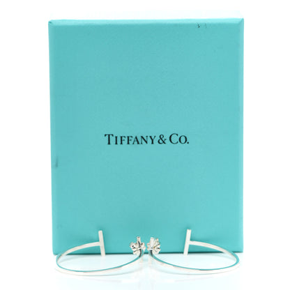 Tiffany Sterling Silver Large T Wire Hoop Earrings 4 of 4