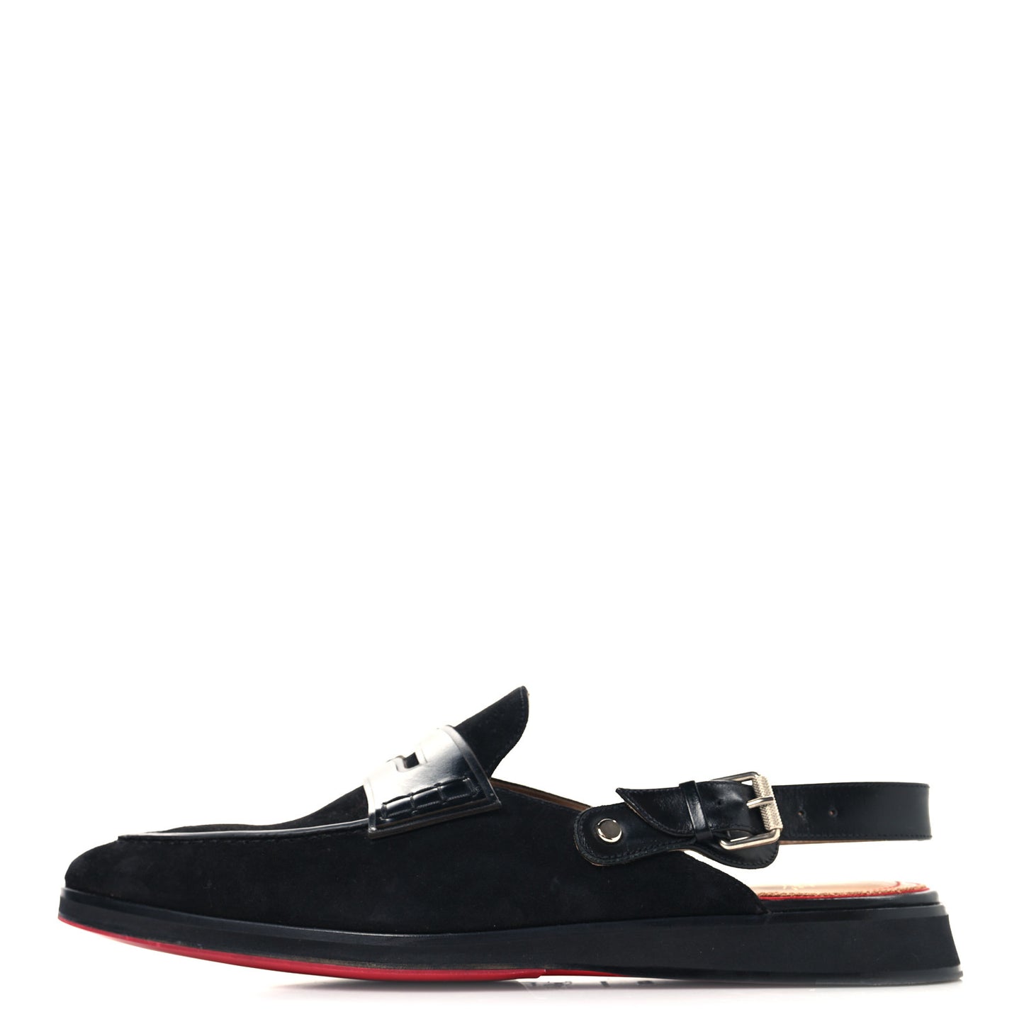 Veau Velours Calfskin Mens Tricoto Flat 44.5 Black