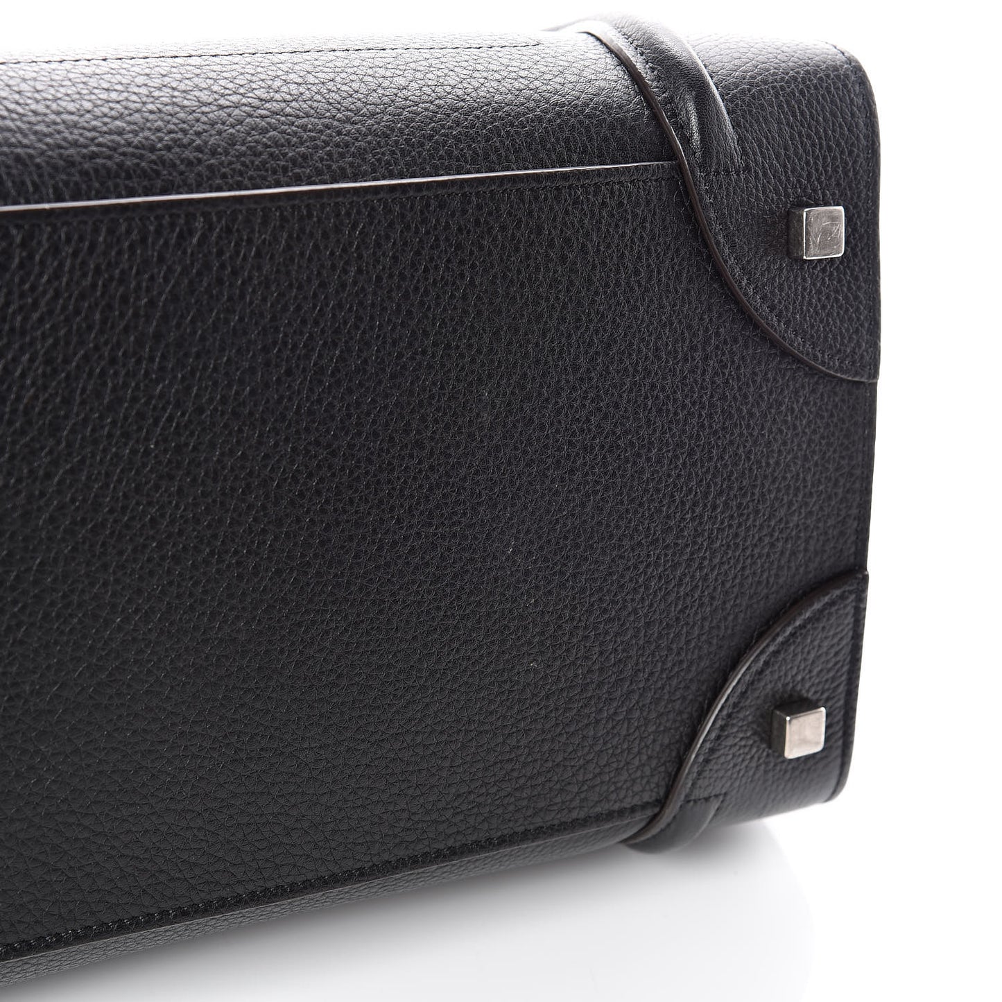 Drummed Calfskin Mini Luggage Black