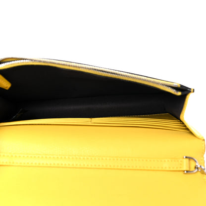 Fendi Vitello Cruise F is Fendi Bi-Color FF 1974 Embossed Medium Envelope Wallet On Chain Maya Black Sunflower 5 of 18