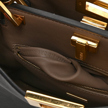 Fendi Vitello Tahiti Burro Medium Peekaboo Iconic Essentially Satchel Black Corda 8 of 11