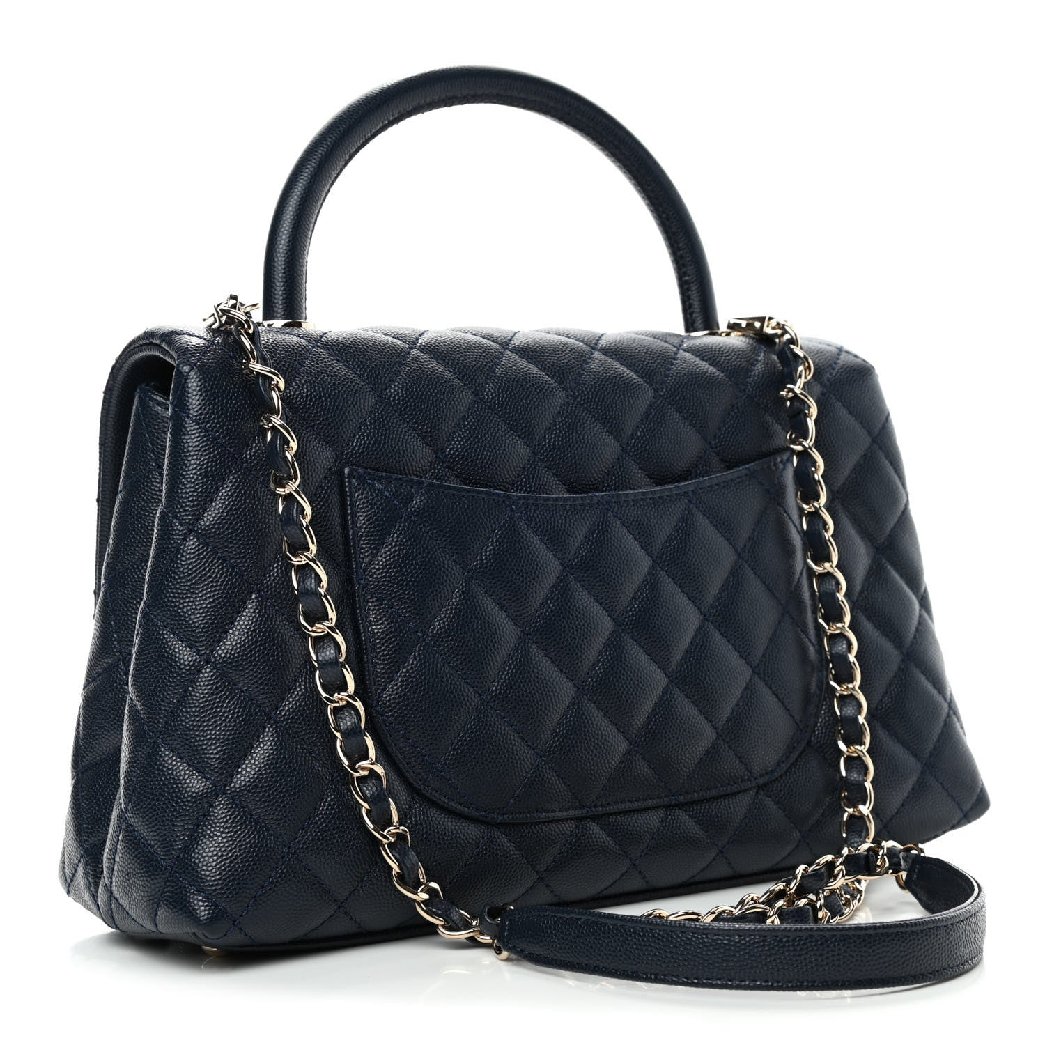 Chanel Caviar Quilted Small Coco Handle Flap Navy 2 of 4