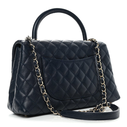 Chanel Caviar Quilted Small Coco Handle Flap Navy 2 of 4