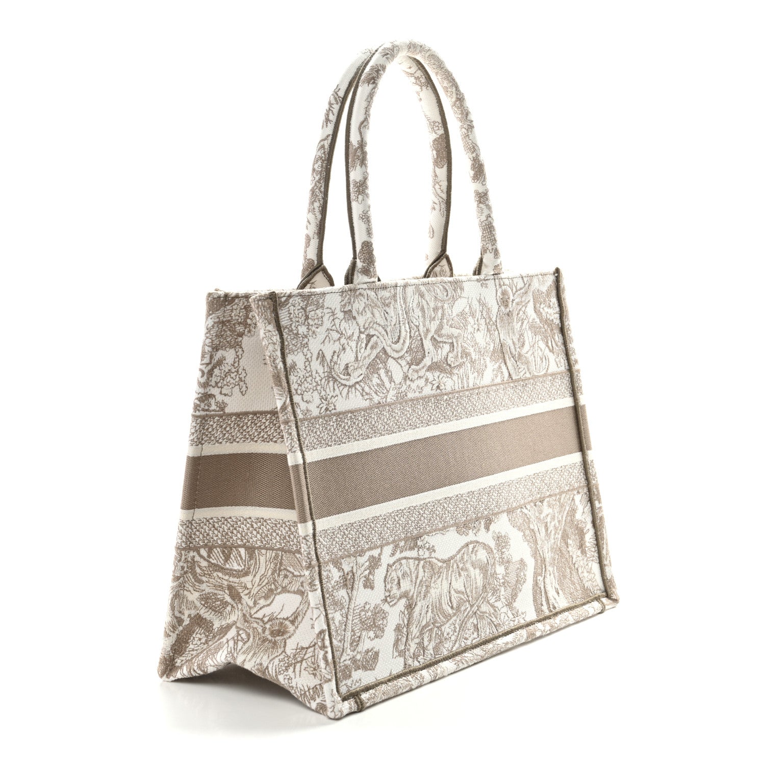 Christian Dior Canvas Embroidered Medium Dioriviera Toile De Jouy Book Tote Beige 3 of 10