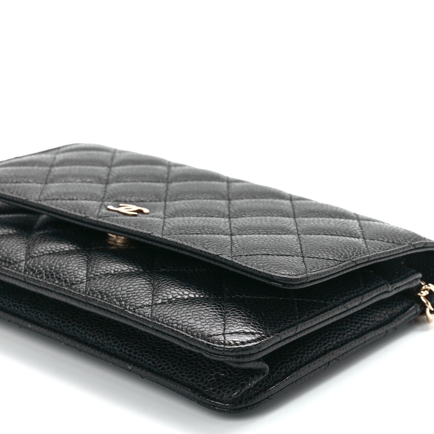 Caviar Quilted Wallet On Chain WOC Black