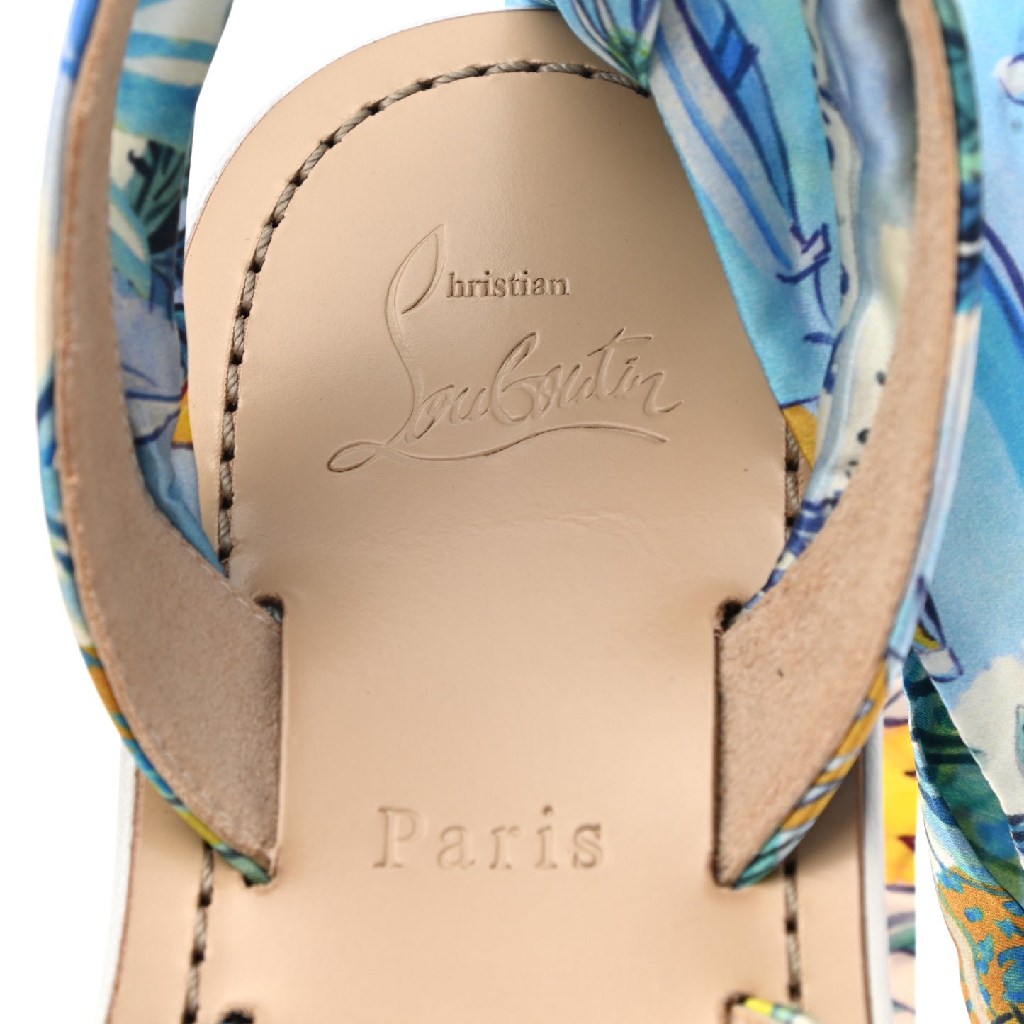 Nappa Crepe Satin Spetsos Flat Sandals 37 Bianco Multicolor