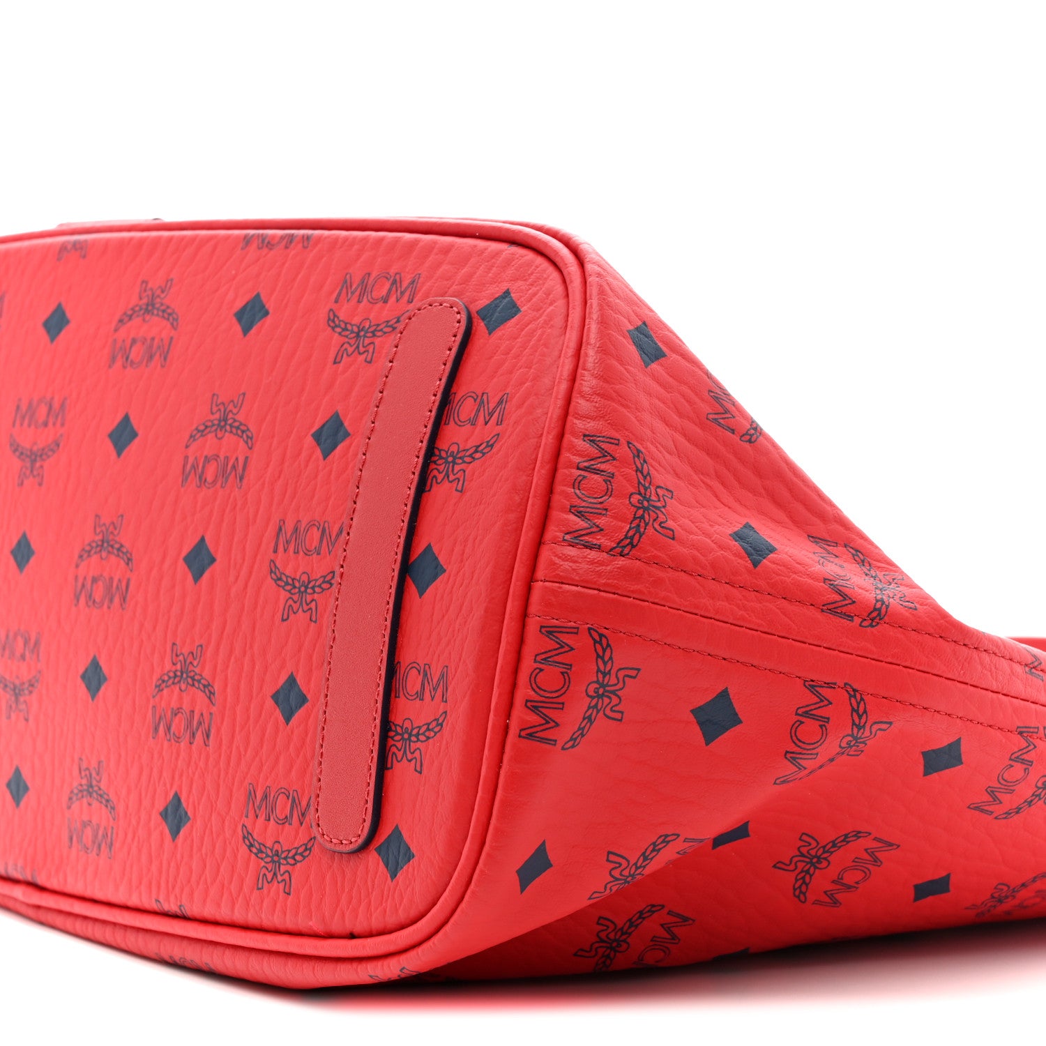 MCM Visetos Medium Liz Reversible Shopper Tote Candy Red 1838766