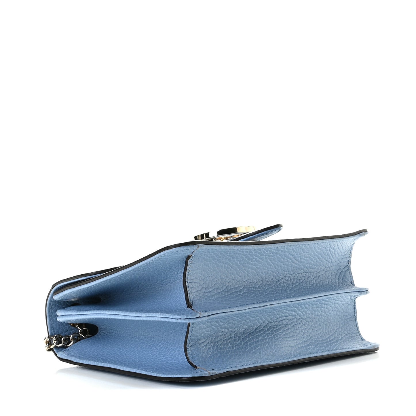 Dollar Calfskin Small Interlocking G Shoulder Bag Mineral Blue