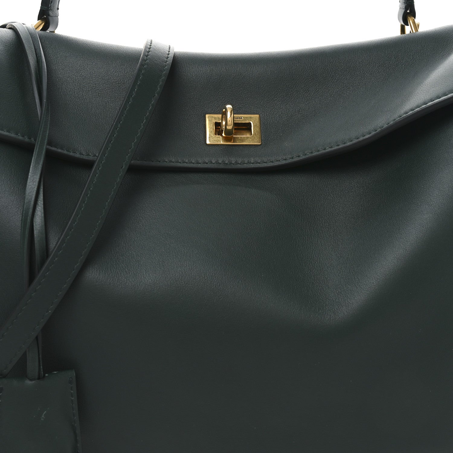 Balenciaga Natural Smooth Calfskin Medium Rodeo Top Handle Handbag Pine Green 6 of 9