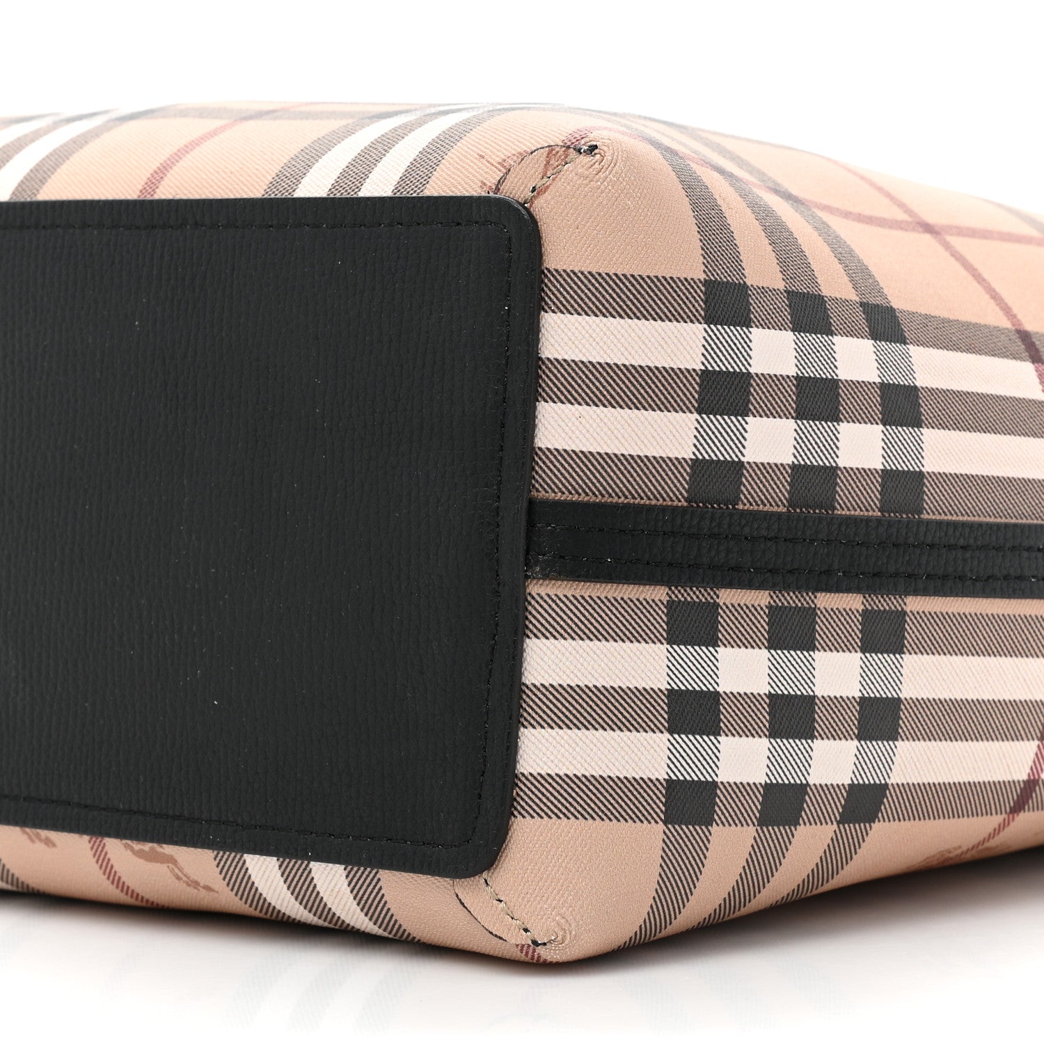 Burberry Grainy Calfskin Haymarket Colours Check Medium Zip Tote Black 12 of 22