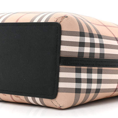 Burberry Grainy Calfskin Haymarket Colours Check Medium Zip Tote Black 12 of 22