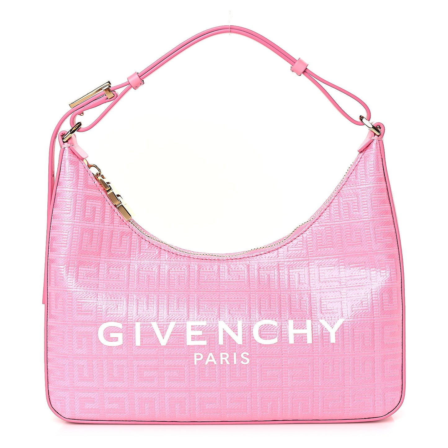 Coated Canvas Logo 4G Embossed Small Moon Cut Out Shoulder Bag Pink