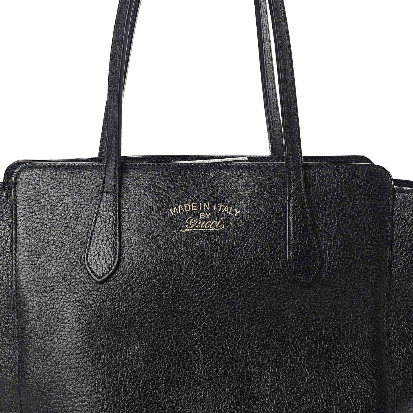 Pebbled Calfskin Small Swing Tote Black
