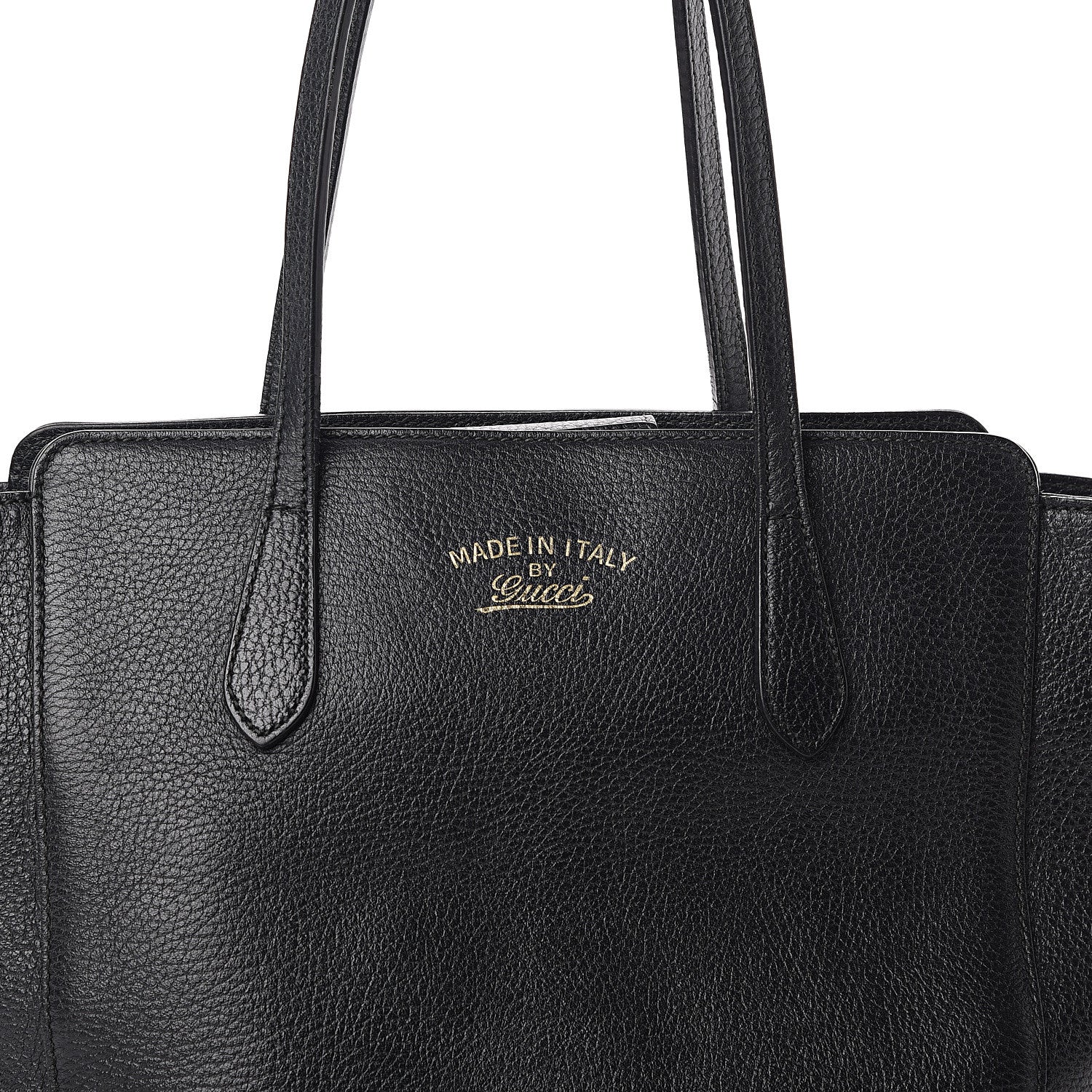 Gucci Pebbled Calfskin Small Swing Tote Black 7 of 10