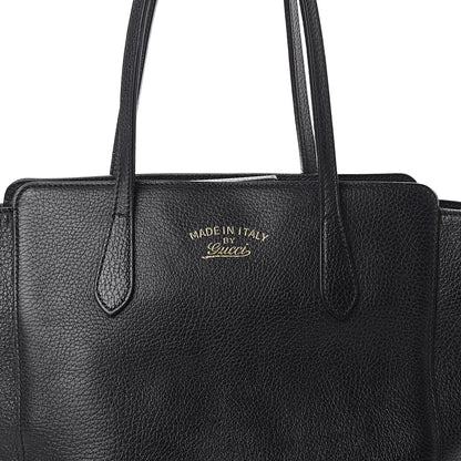 Gucci Pebbled Calfskin Small Swing Tote Black 7 of 10
