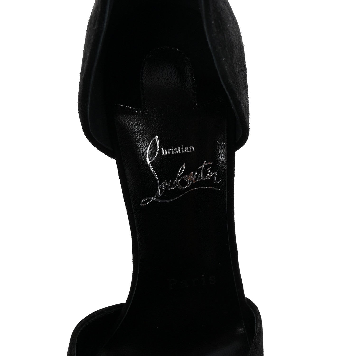 Christian Louboutin Veau Velours 100 Ankle Strap Pumps 35.5 Black 8 of 9