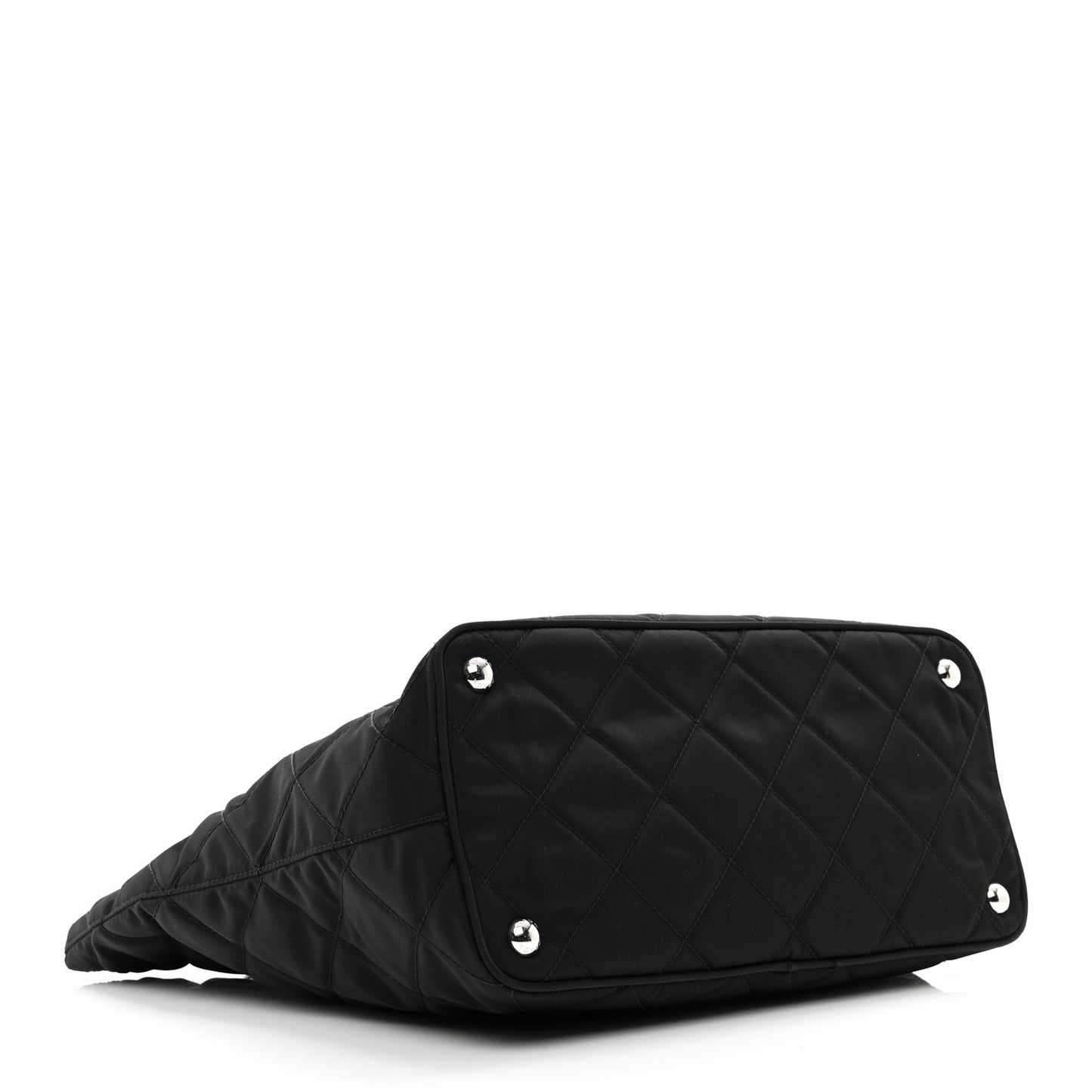 Nylon Tessuto Impuntu Quilted Tote Black