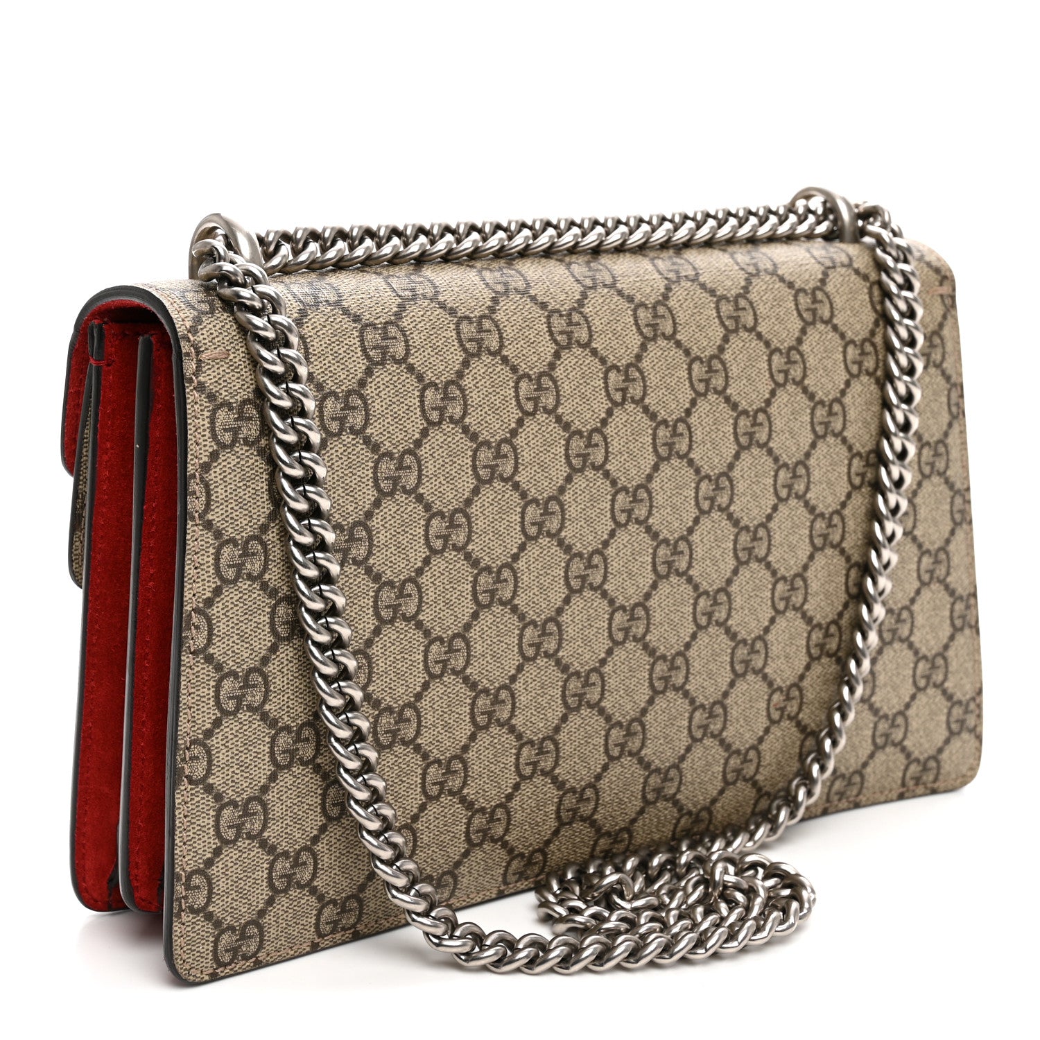 Gucci GG Supreme Monogram Small Dionysus Shoulder Bag Red 3 of 12