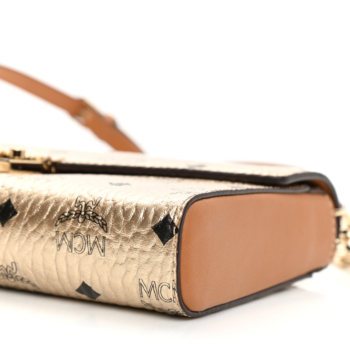 Metallic Visetos Medium Millie Crossbody Bag Berlin Gold