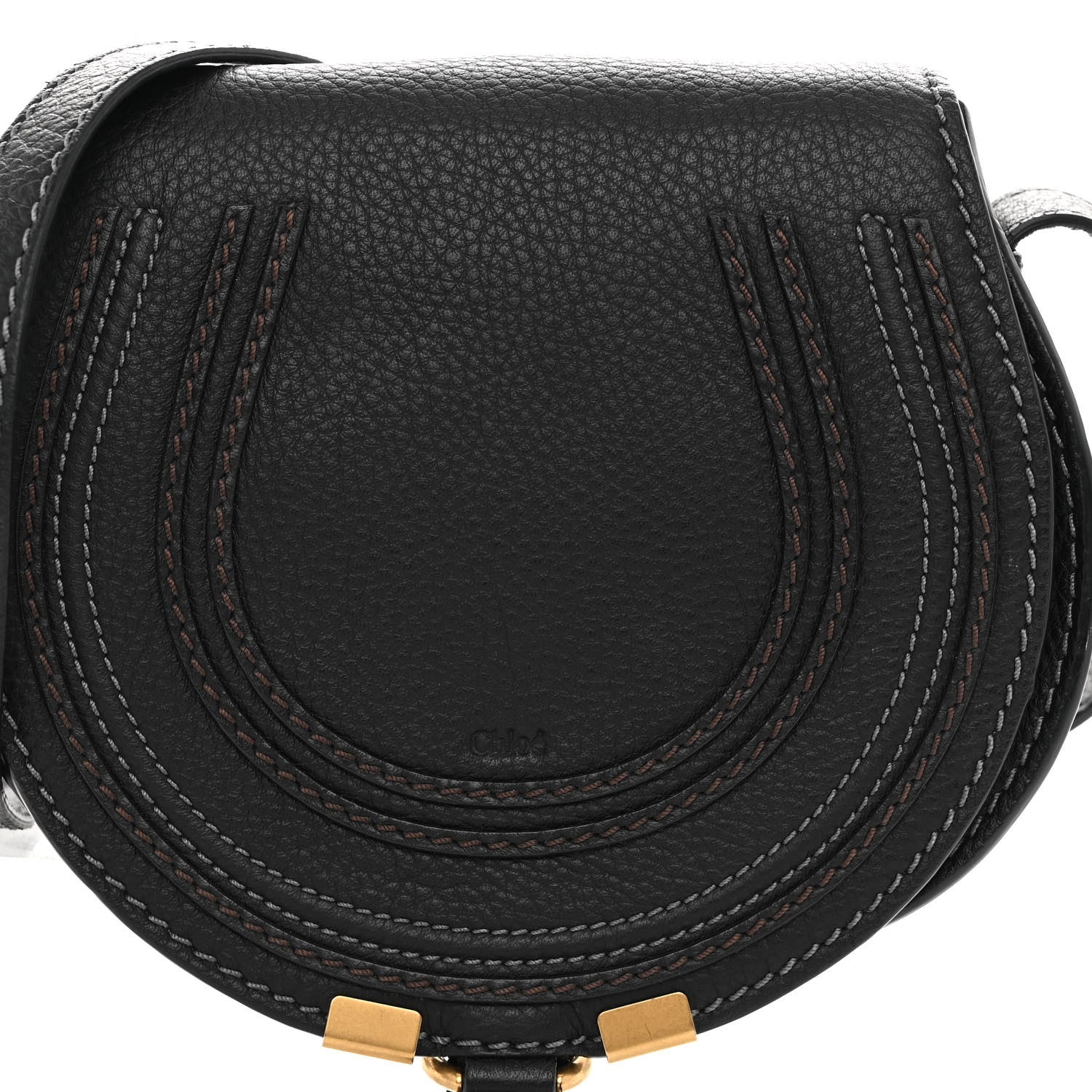 Chloe Calfskin Mini Marcie Round Crossbody Bag Black 7 of 10