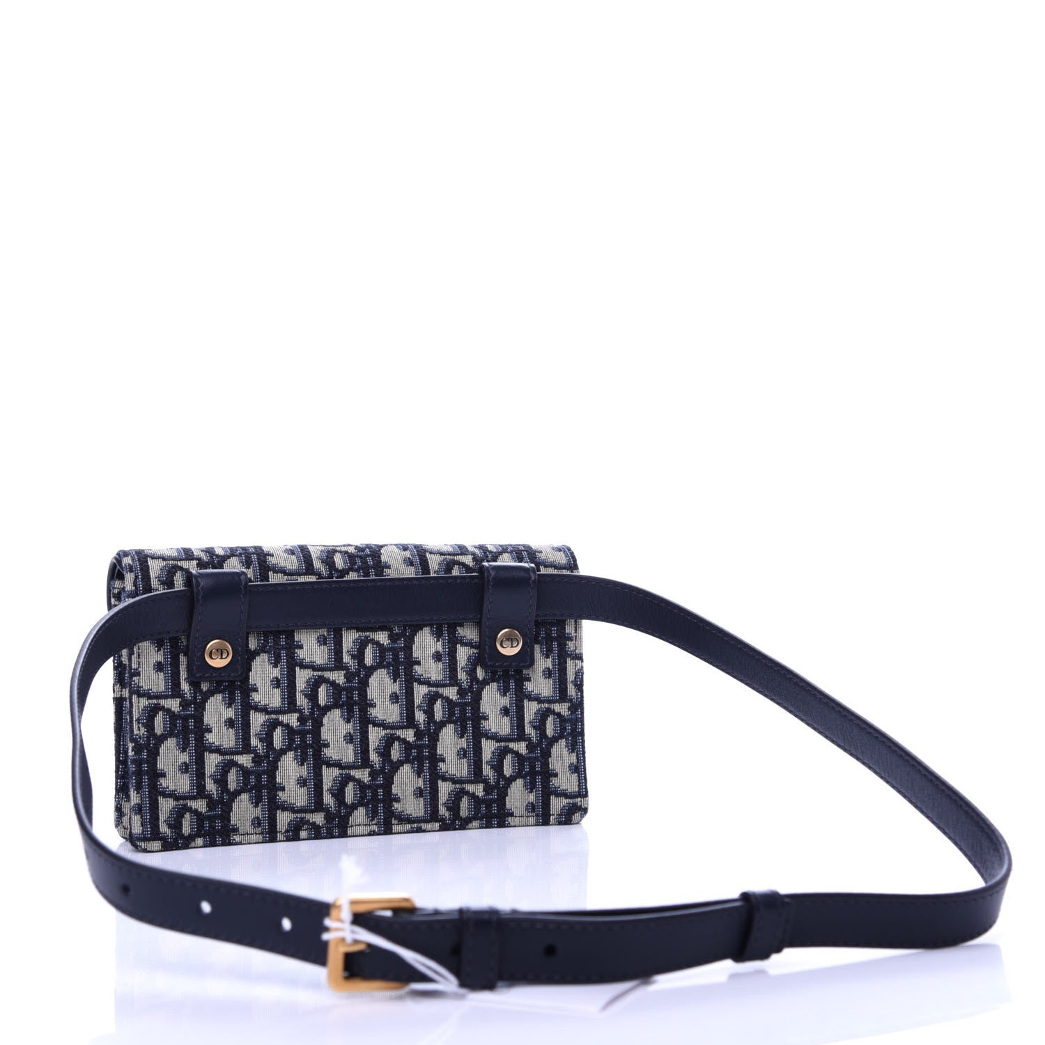 Christian Dior Oblique Saddle Belt Bag Blue 3 of 12