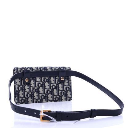 Christian Dior Oblique Saddle Belt Bag Blue 3 of 12