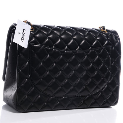 Chanel Lambskin Quilted Maxi Double Flap Black 3 of 9