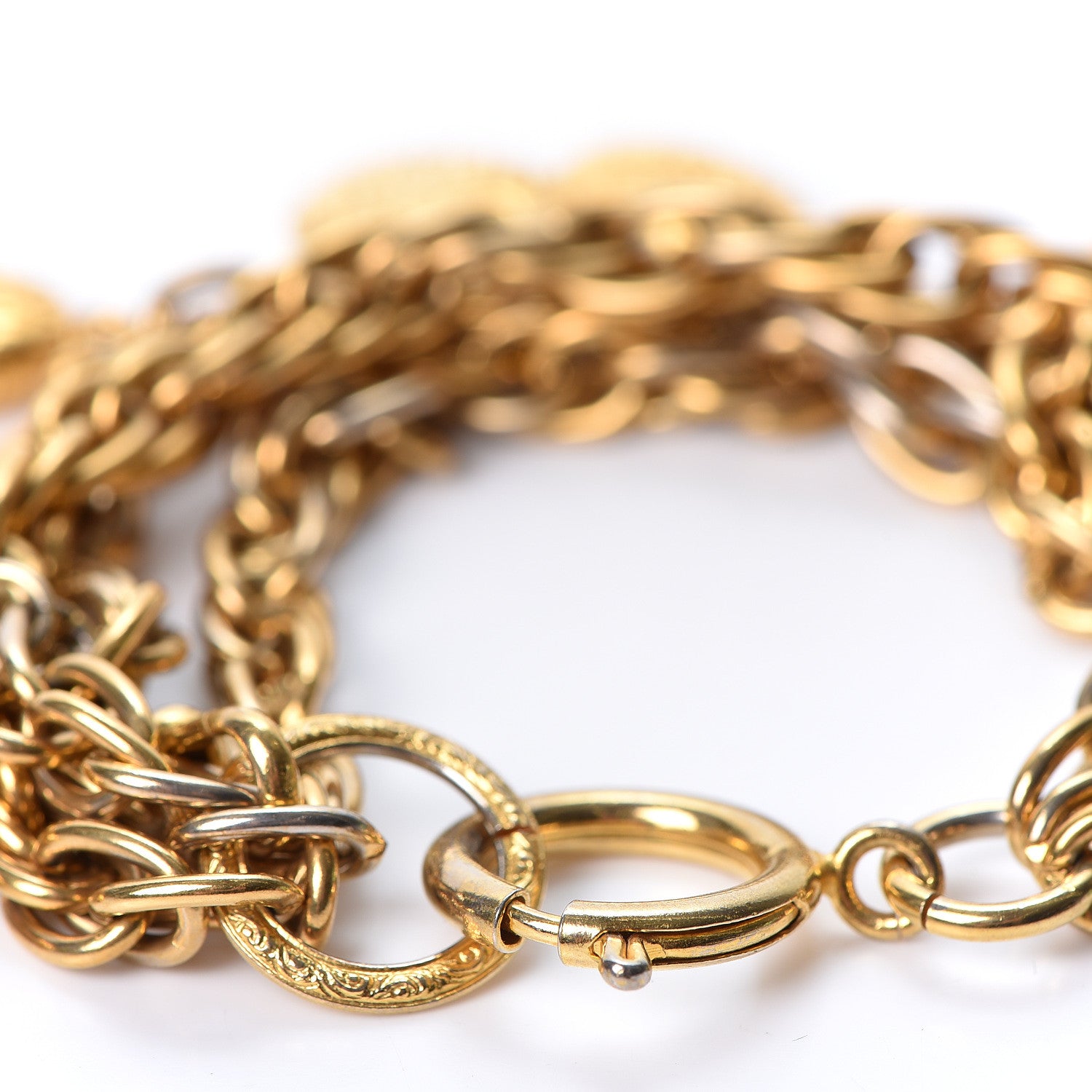 Chanel Medallion Logo Charm Bracelet Gold 5 of 5