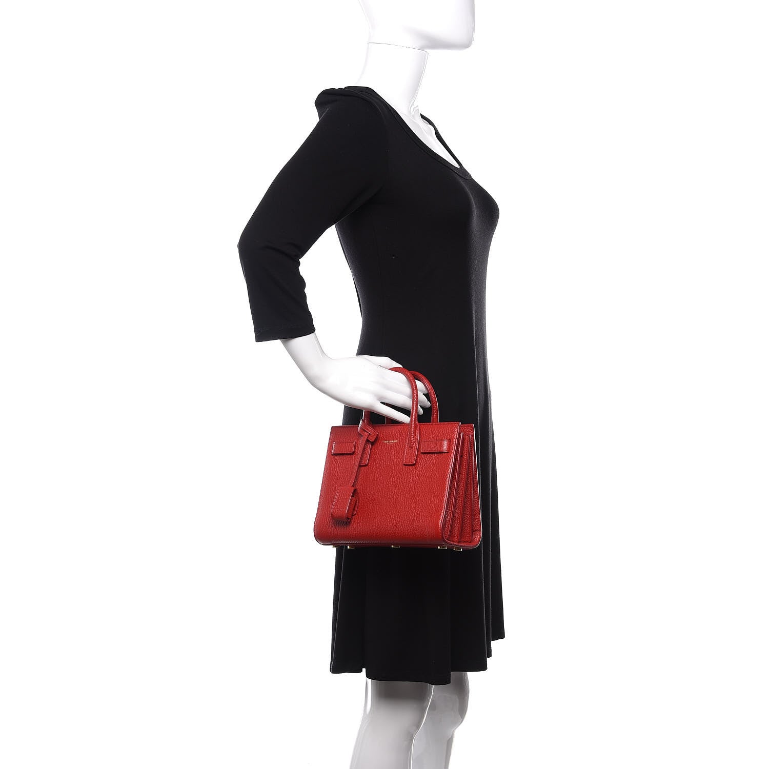 Saint Laurent Grained Calfskin Nano Sac De Jour Lipstick Red 2 of 9