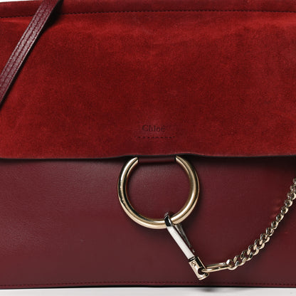 Chloe Calfskin Suede Medium Faye Shoulder Bag Plum Purple 8 of 14