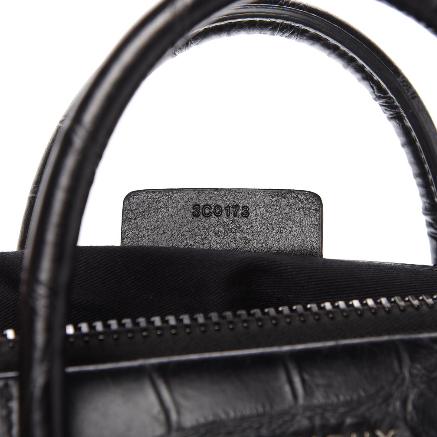 Calfskin Crocodile Embossed 3D Stud Medium Antigona Black
