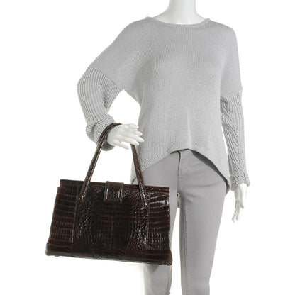 Nancy Gonzalez Crocodile Frame Bag Brown 2 of 6
