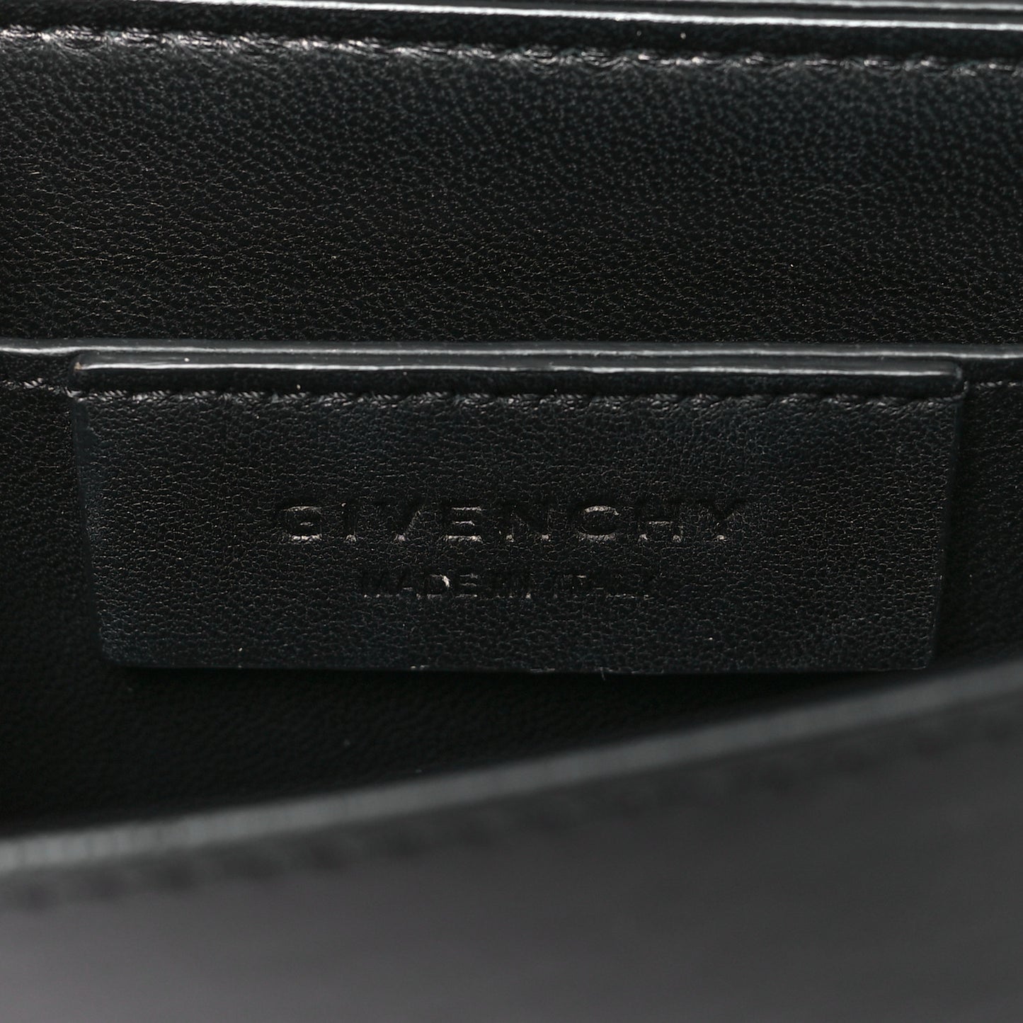 Calfskin Bow Cut Chain Wallet Black