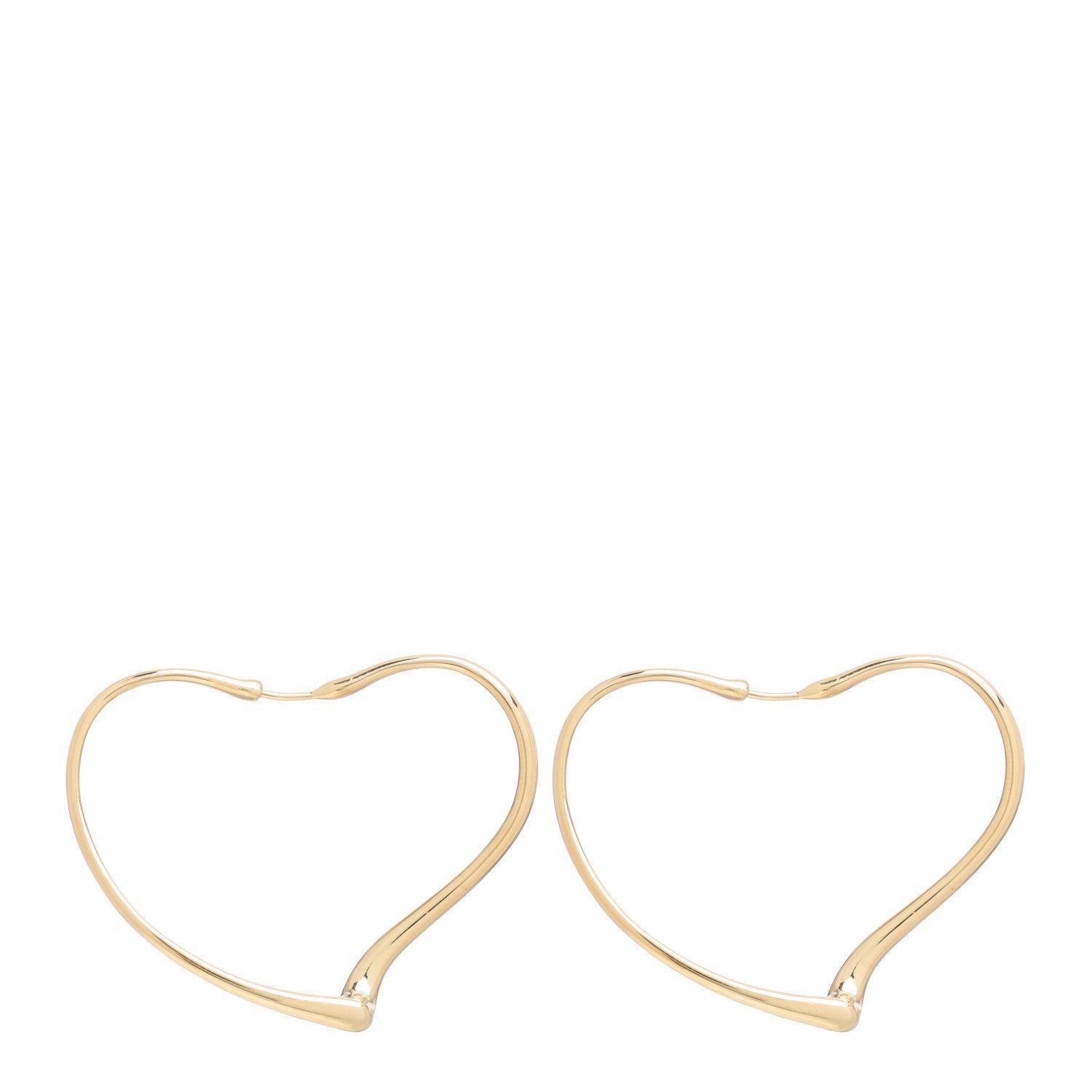 Tiffany 18K Yellow Gold Medium Elsa Peretti Open Heart Hoop Earrings 1 of 5